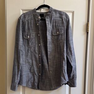 Bar III Light Blue/Gray Button-Up Shirt